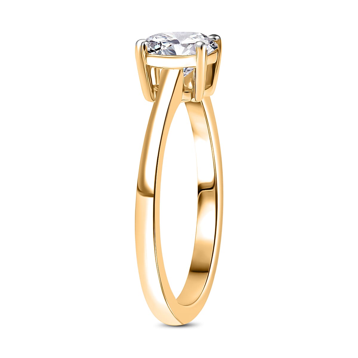 LUXURIANT 1 Ct. Lab Grown Diamond Solitaire Ring in 18K Vermeil Yellow Gold Plated Sterling Silver (SI-G-H) 8350029 4