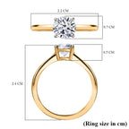 Luxuriant SI-G-H Lab Grown Diamond Solitaire Ring in 18K Vermeil Yellow Gold Plated Sterling Silver 1.09 Ct.