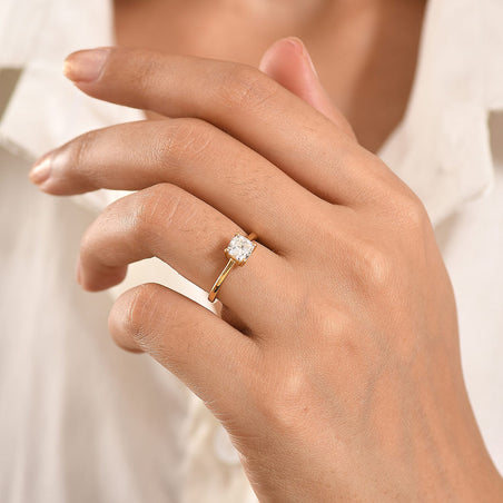 LUXURIANT 1 Ct. Lab Grown Diamond Solitaire Ring in 18K Vermeil Yellow Gold Over Sterling Silver (SI-G-H) 8510269 2