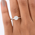 Luxuriant SI-G-H Lab Grown Diamond Solitaire Ring in Rhodium Overlay Sterling Silver 1.52 Ct.