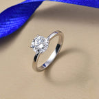 Luxuriant SI-G-H Lab Grown Diamond Solitaire Ring in Rhodium Overlay Sterling Silver 1.52 Ct.