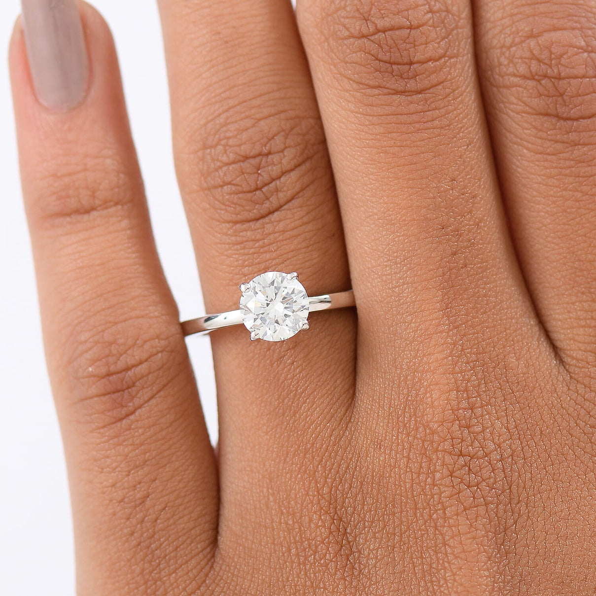 LUXURIANT 1.5 Ct. Lab Grown Diamond Solitaire Ring in Rhodium Overlay Sterling Silver (SI-G-H) 8350042 3