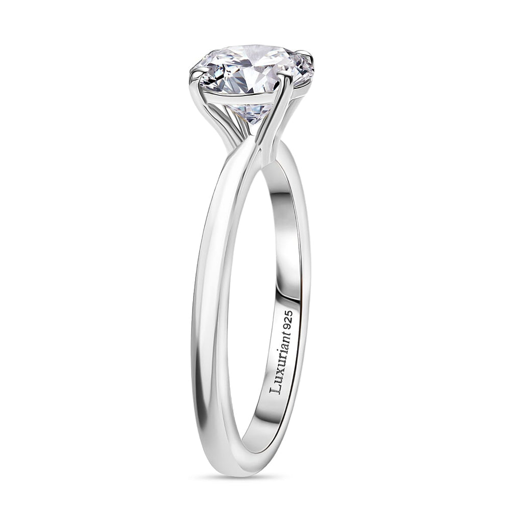 Luxuriant SI-G-H Lab Grown Diamond Solitaire Ring in Rhodium Overlay Sterling Silver 1.52 Ct.