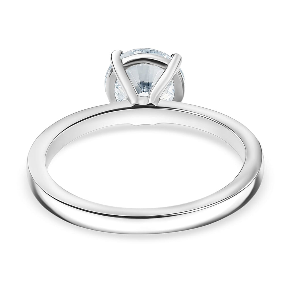 Luxuriant SI-G-H Lab Grown Diamond Solitaire Ring in Rhodium Overlay Sterling Silver 1.52 Ct.
