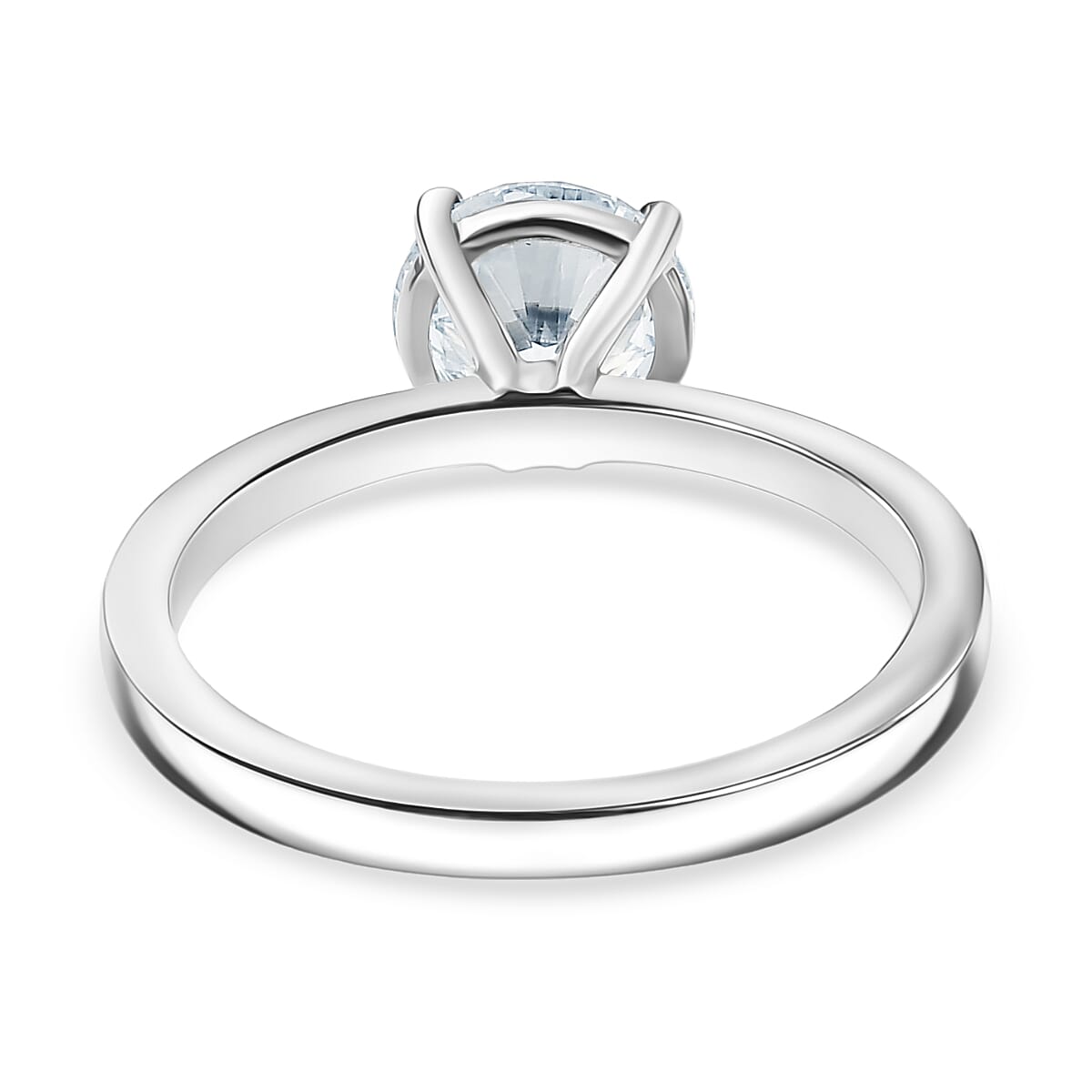 LUXURIANT 1.5 Ct. Lab Grown Diamond Solitaire Ring in Rhodium Overlay Sterling Silver (SI-G-H) 8350042 5