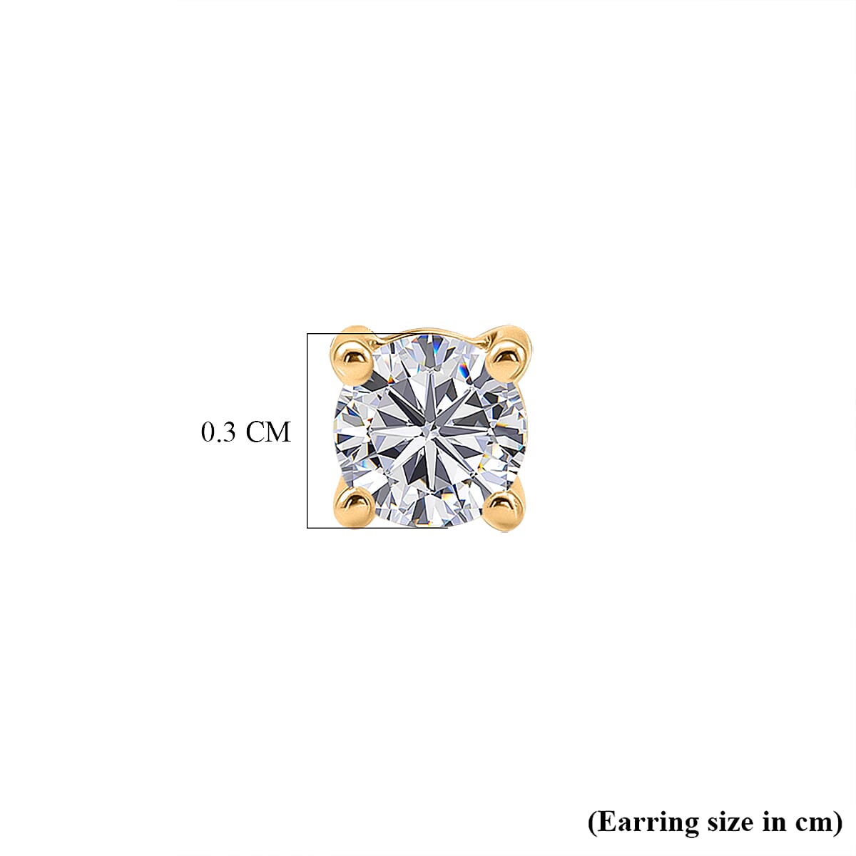 LUXURIANT Lab Grown Diamond Solitaire Stud Screw Back Earring in 18K Vermeil Yellow Gold Plated Sterling Silver 0.22 Ct. (SI-G-H) 8507930 6