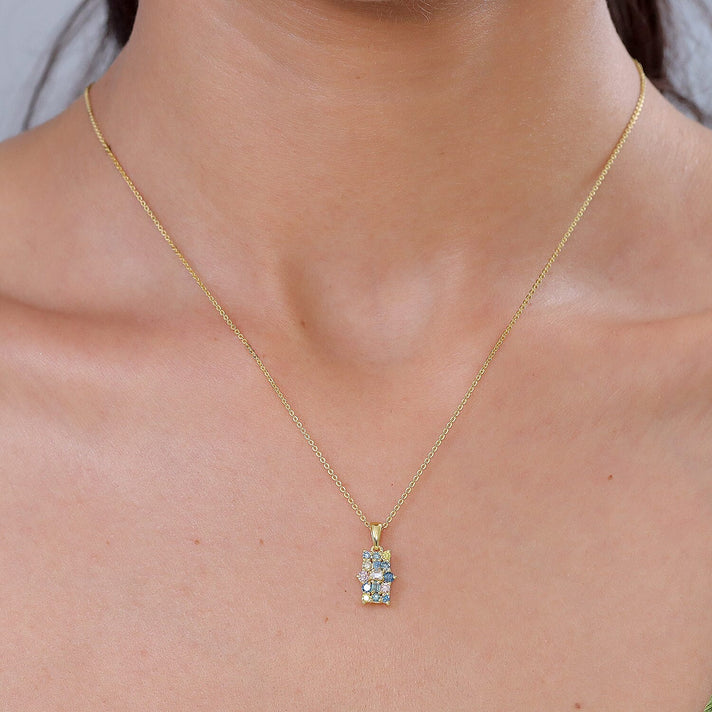 LUXURIANT 0.5 Ct. Multi Colour Lab Grown Diamond Boat Pendant with Chain (Size 20) in 18K Vermeil Yellow Gold Plated Sterling Silver (SI) 4472108 2