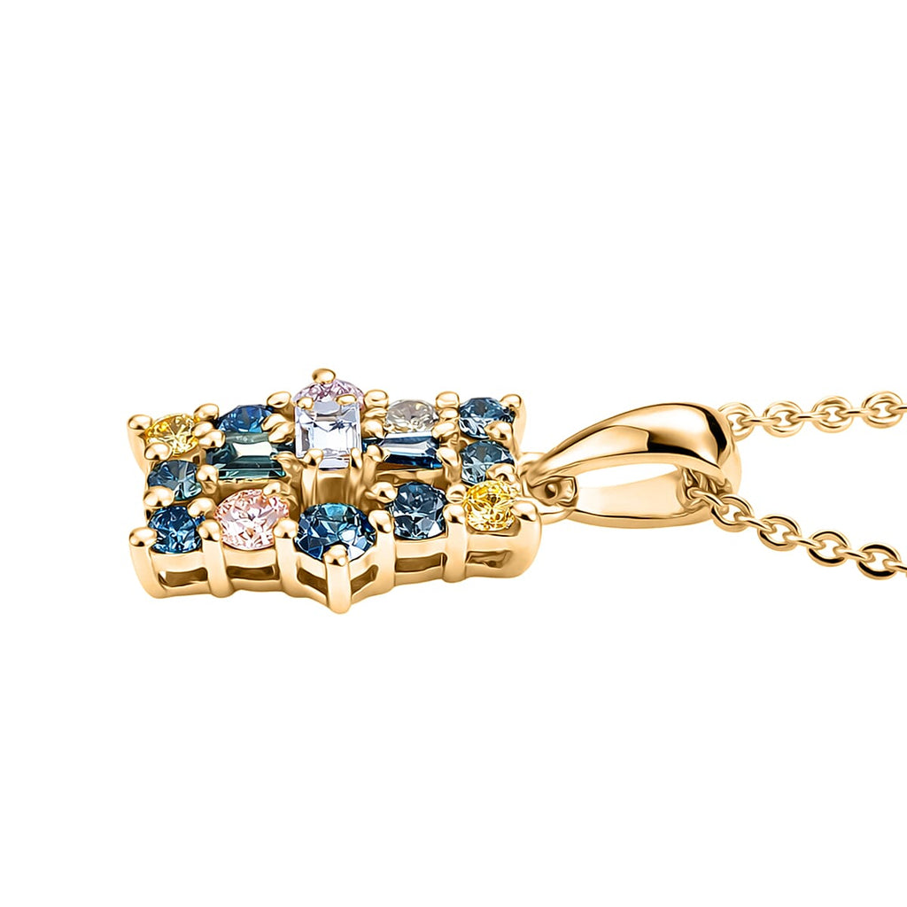 First Time Ever- Multi  Lab Grown Diamond SI Boar Pendant with Chain (Size 20) in 18K Vermeil Yellow Gold Plated Sterling Silver 0.50 Ct