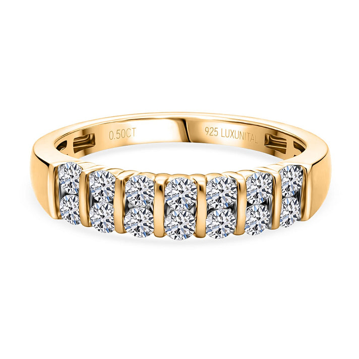 LUXURIANT 0.5 Ct. Lab Grown Diamond Band Ring in 18K Vermeil Yellow Gold Plated Sterling Silver (SI-GH) 8497961 1