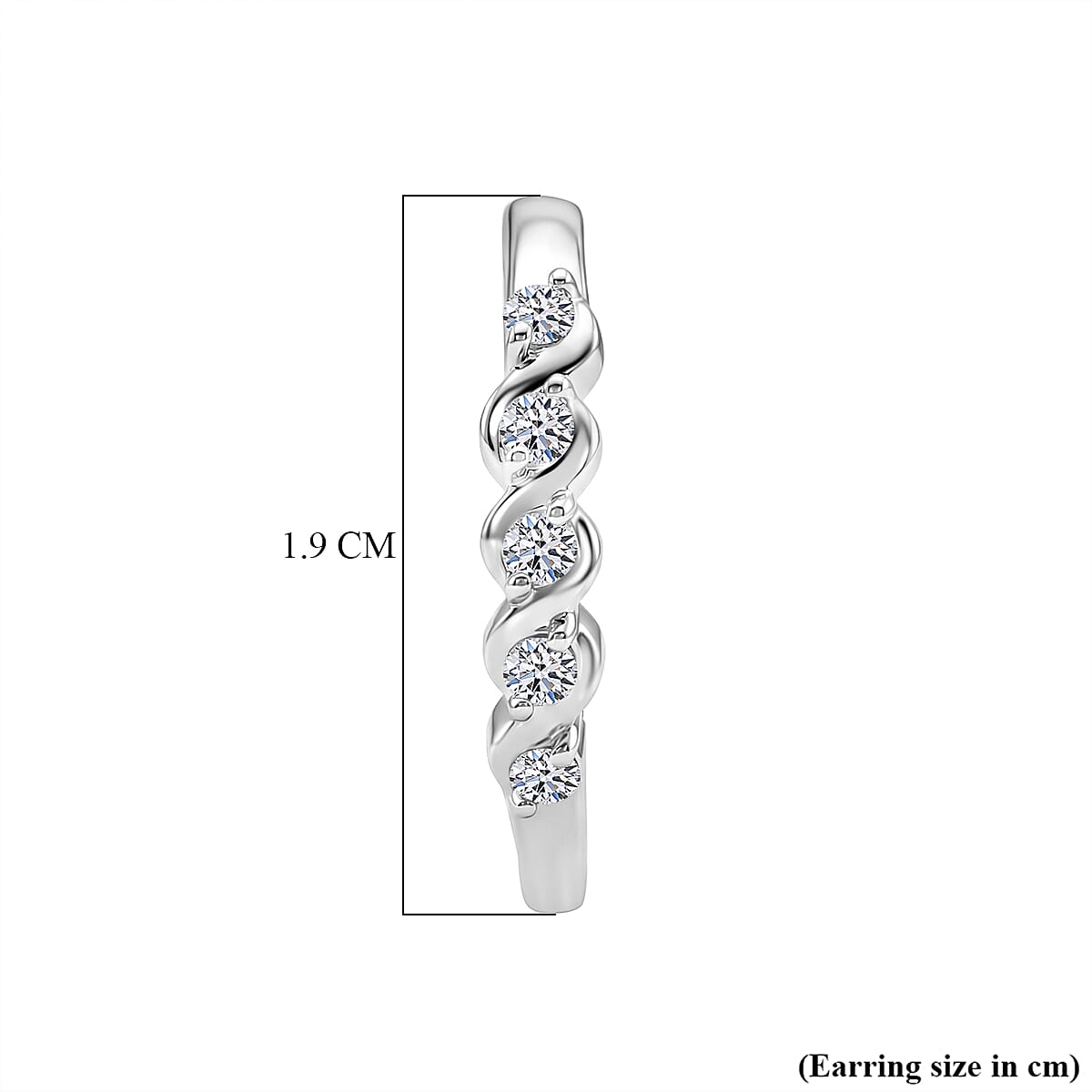 LUXURIANT Lab Grown Diamond Full Hoop Earring in Rhodium Overlay Sterling Silver 0.25 Ct. (SI-GH) 8493804 5