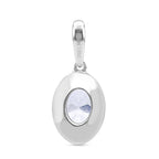 Luxuriant SI-GH Lab Grown Diamond Oval Cut Solitaire Pendant in Rhodium Overlay Sterling Silver 1.05 Ct.