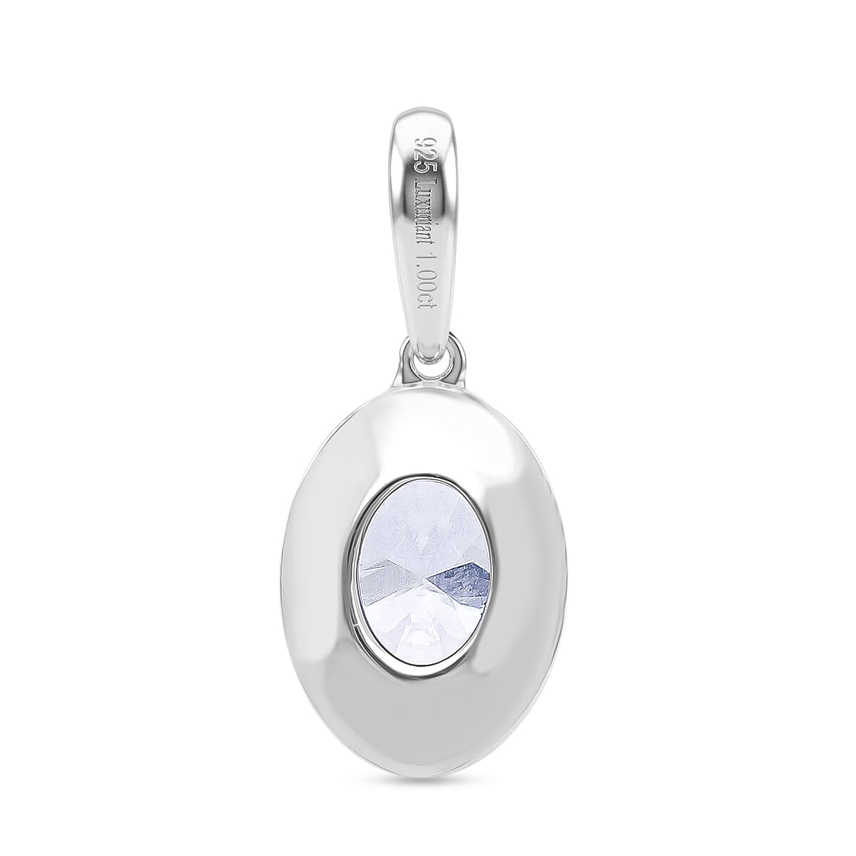 LUXURIANT 1 Ct. Lab Grown Diamond Oval Cut Solitaire Pendant in Rhodium Overlay Sterling Silver (SI-G-H) 8512032 5