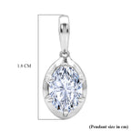Luxuriant SI-GH Lab Grown Diamond Oval Cut Solitaire Pendant in Rhodium Overlay Sterling Silver 1.05 Ct.