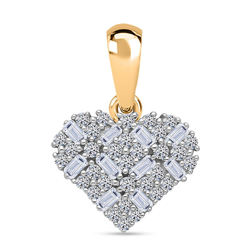 Luxuriant - Lab Grown Diamond (SI-G-H) Cluster Heart Pendant in 18K Vermeil Yellow Gold Plated Sterling Silver