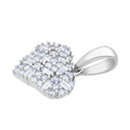 Luxuriant SI-GH Lab Grown Diamond Cluster Heart Pendant in Rhodium Overlay Sterling Silver