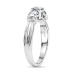 Luxuriant Lab Grown Diamond SI-GH Trilogy Ring in Rhodium Overlay Sterling Silver 1.00 Ct.