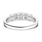 Luxuriant Lab Grown Diamond SI-GH Trilogy Ring in Rhodium Overlay Sterling Silver 1.00 Ct.