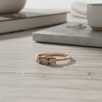 NY Close Out- SI Lab Grown Champagne Diamond Ring in 18K Vermeil Rose Gold Plated Sterling Silver 0.50 Ct.