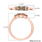 NY Close Out- SI Lab Grown Champagne Diamond Ring in 18K Vermeil Rose Gold Plated Sterling Silver 0.50 Ct.