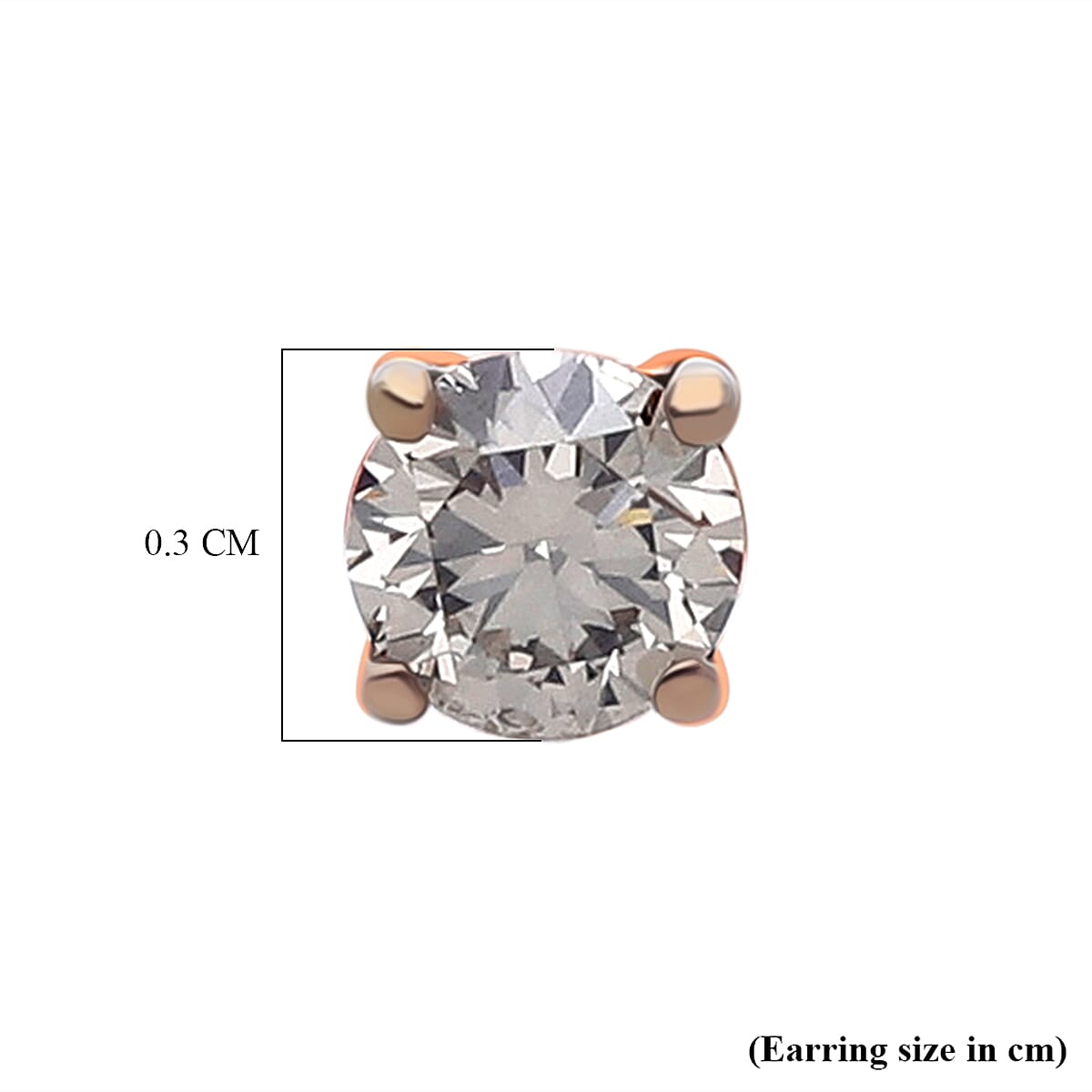 LUXURIANT Lab Grown Champagne Diamond Solitaire Stud Push Post Earring in 18K Vermeil Rose Gold Over Sterling Silver 8485233 5