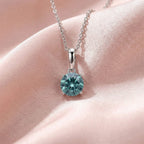 Luxuriant  Lab Grown Green Diamond (VS) Pendant in Rhodium Overlay Sterling Silver 1.00 Ct.