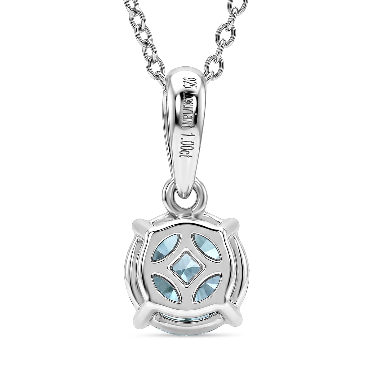 LUXURIANT 1 Ct. Lab Grown Green Diamond Round Solitaire Pendant in Rhodium Overlay Sterling Silver (VS) 8497960 5