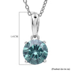 Luxuriant  Lab Grown Green Diamond (VS) Pendant in Rhodium Overlay Sterling Silver 1.00 Ct.