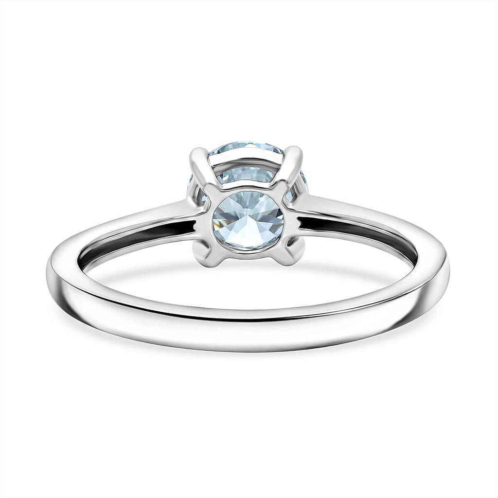 Luxuriant - Lab Grown Green Diamond (VS) Solitaire Ring in Rhodium Overlay Sterling Silver 1.00 Ct.