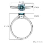 Luxuriant - Lab Grown Green Diamond (VS) Solitaire Ring in Rhodium Overlay Sterling Silver 1.00 Ct.