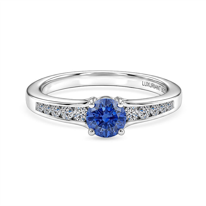 Luxuriant - Tanzanite &amp; Lab Grown Diamond (SI-G-H) Ring in Rhodium Overlay Sterling Silver 0.70 Ct. 8572291 1
