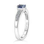 Luxuriant - Tanzanite & Lab Grown Diamond (SI-G-H) Ring in Rhodium Overlay Sterling Silver 0.70 Ct.