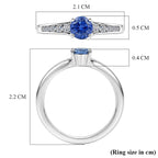 Luxuriant - Tanzanite & Lab Grown Diamond (SI-G-H) Ring in Rhodium Overlay Sterling Silver 0.70 Ct.