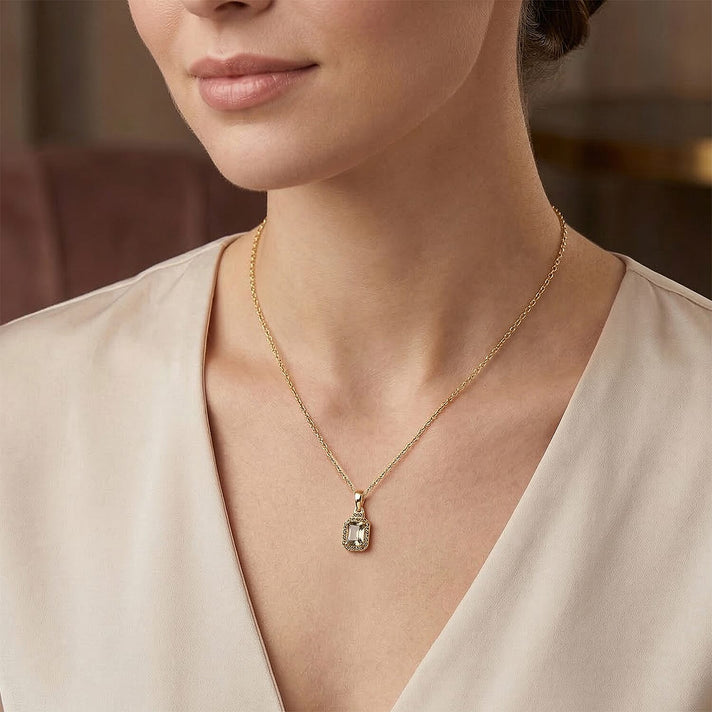 Natural AAA Turkizite (1.14 Ct) &amp; Lab Grown Yellow Diamond (Si) Pendant with Chain (Size 20) in 18K Gold Vermeil Sterling Silver 1.33 Ct. 4462621 2