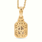 Natural AAA Turkizite (1.14 Ct) & Lab Grown Yellow Diamond (Si) Pendant with Chain (Size 20) in 18K Gold Vermeil Sterling Silver 1.33 Ct.