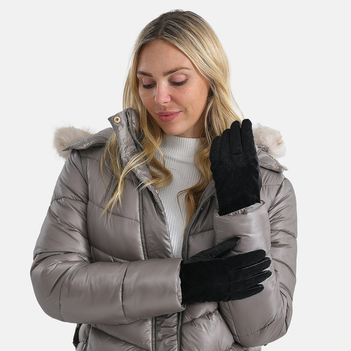 Luxurious Ladies' Black Sheepskin Gloves 8207255 2