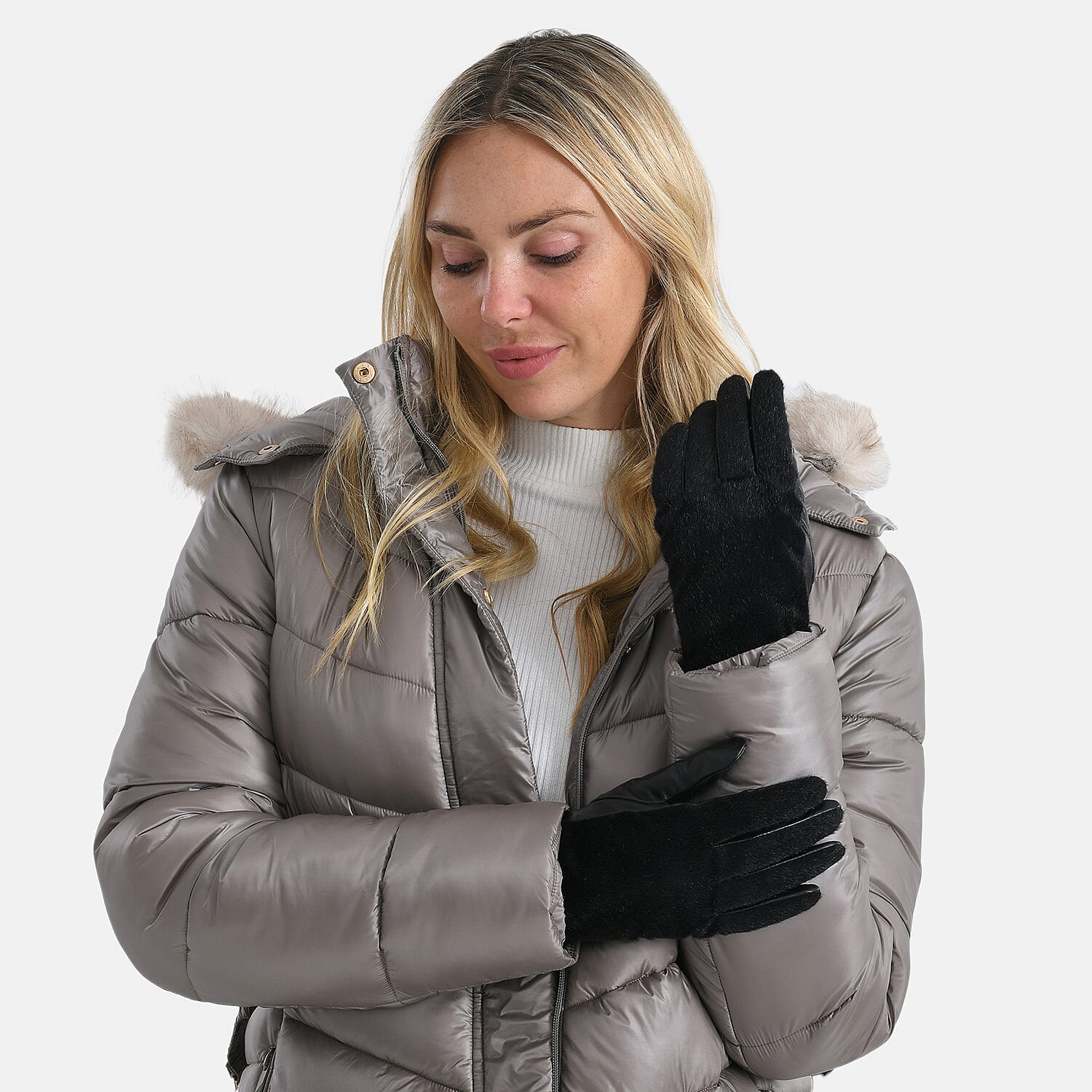 Luxurious Ladies' Black Sheepskin Gloves 8207255 2