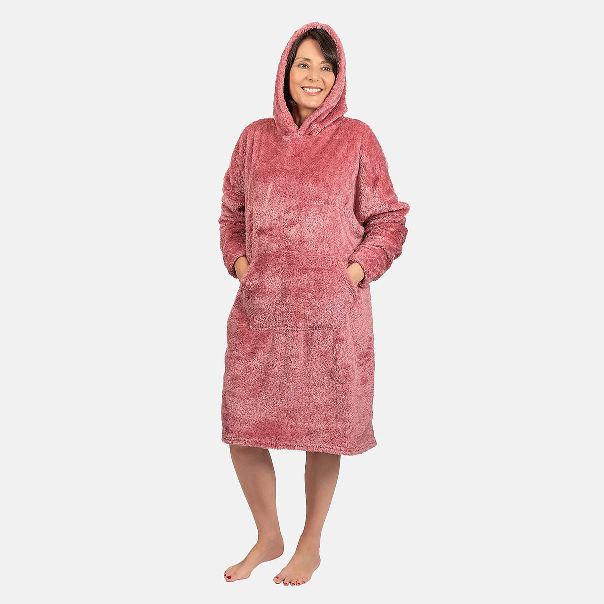 Luxurious Super Soft Sherpa Blanket Hoodie (Over Sized) - Mauve 7650052 0