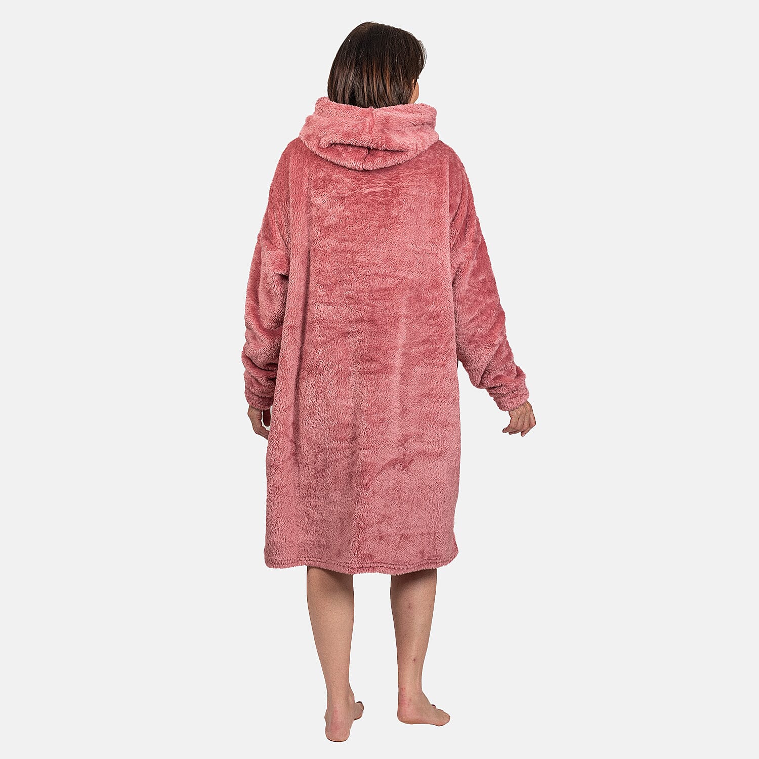Luxurious Super Soft Sherpa Blanket Hoodie (Over Sized) - Mauve 7650052 1