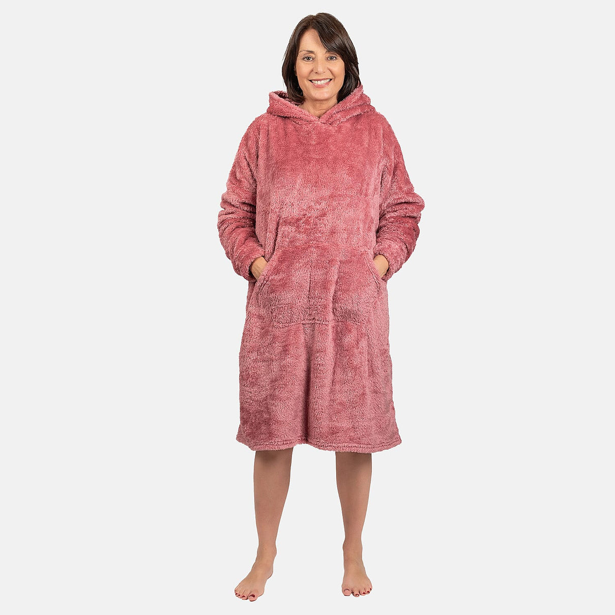 Luxurious Super Soft Sherpa Blanket Hoodie (Over Sized) - Mauve 7650052 2