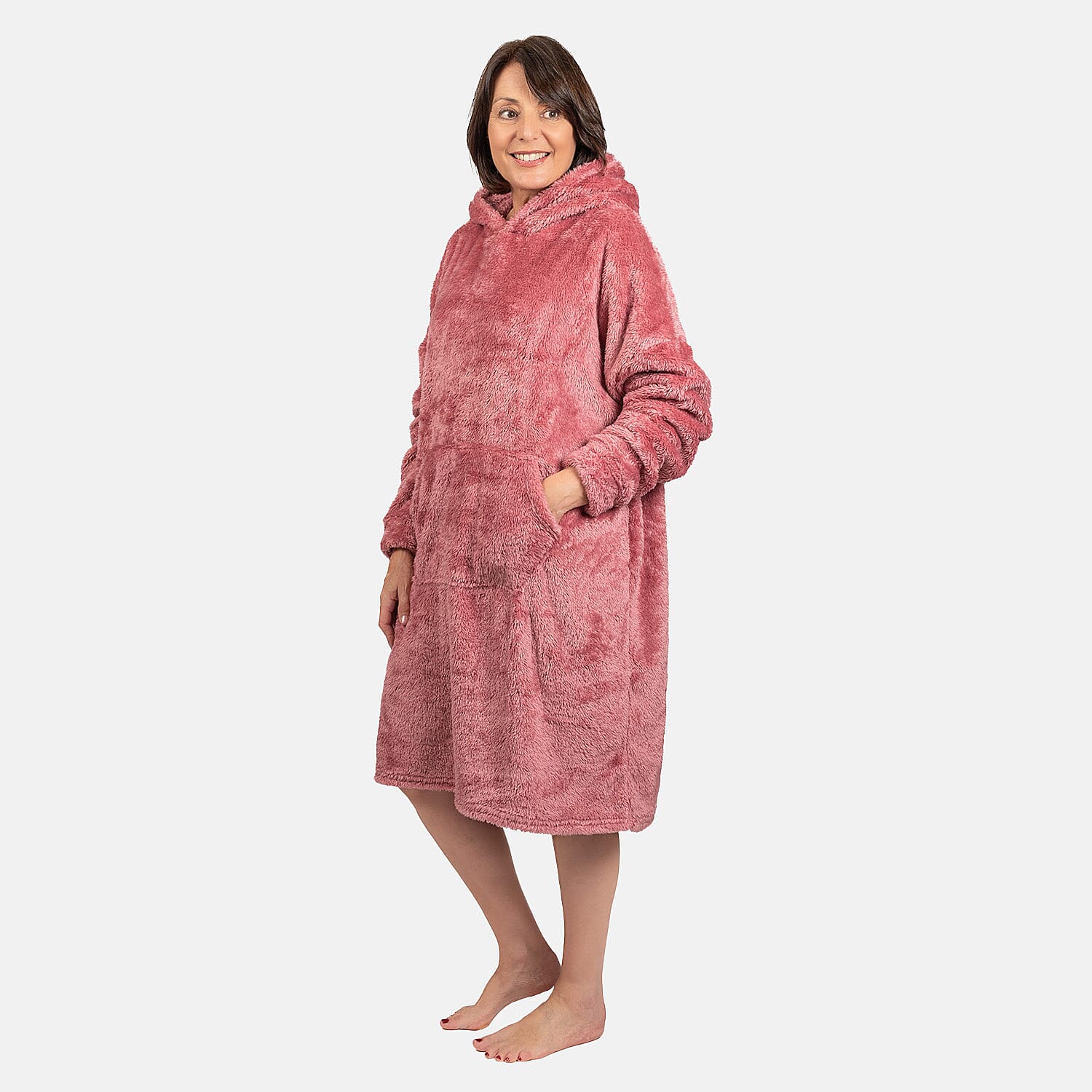 Luxurious Super Soft Sherpa Blanket Hoodie (Over Sized) - Mauve 7650052 3