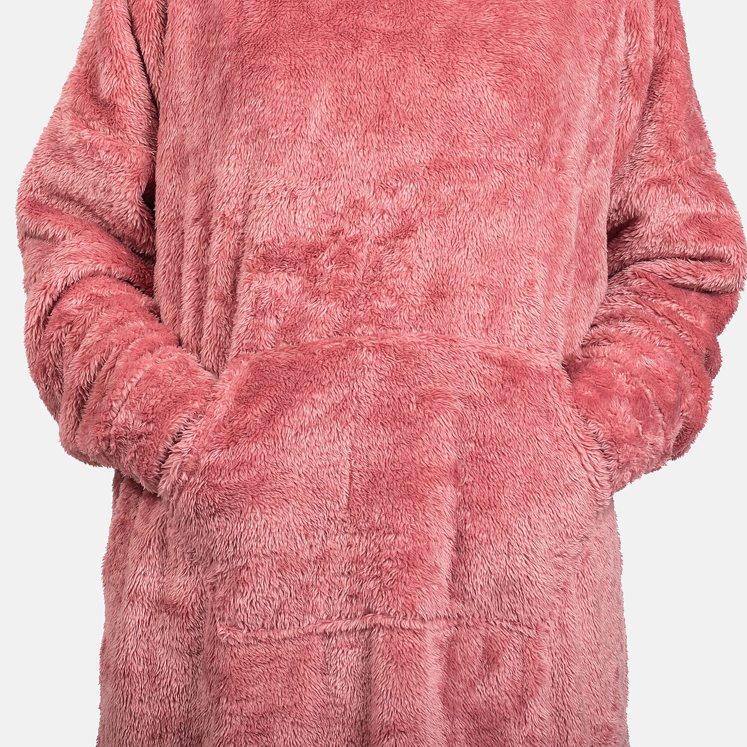 Luxurious Super Soft Sherpa Blanket Hoodie (Over Sized) - Mauve 7650052 5