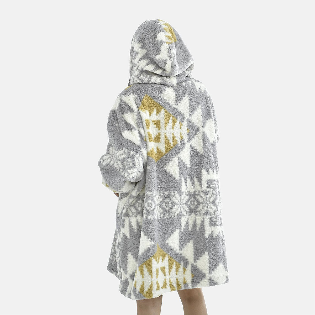 Luxurious Super Soft Sherpa Blanket Hood (Over Sized - 194x98Cm)- Grey 7014125 2