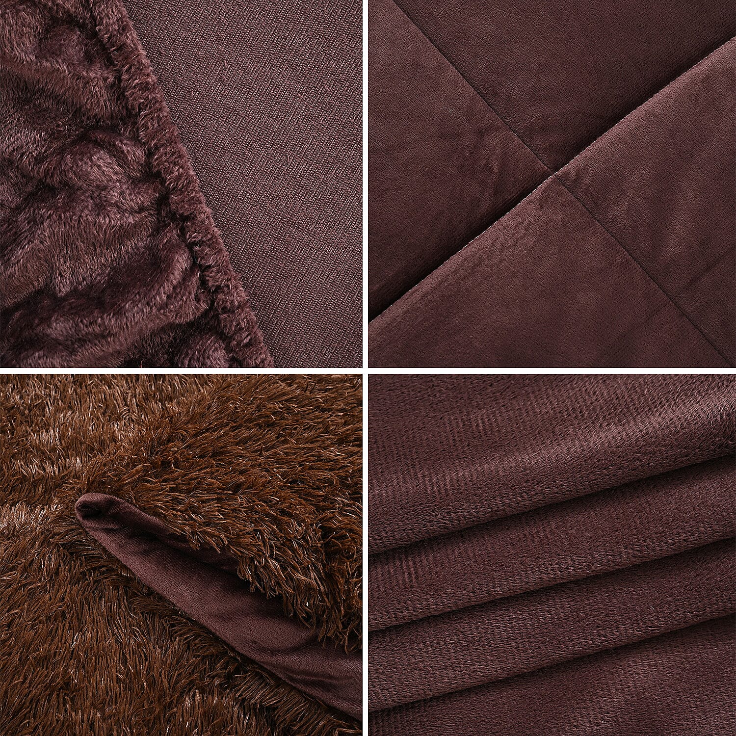 Luxury 6 Piece Winter Bedding Collection- Faux Rabbit Fur Comforter With Reversible Dutch Velvet Thermal Backing, Fitted Sheet, 2 Faux Rabbit Fur Pillowcases &amp; 2 Velvet Pillowcases - Chocolate Double V32358141 5