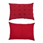 Luxury Deluxe 6 Piece Set- Comforter, Fitted Sheet, 2 Pillow Cases, Cushion Cover and Bolster Cushion Cover - Red Double