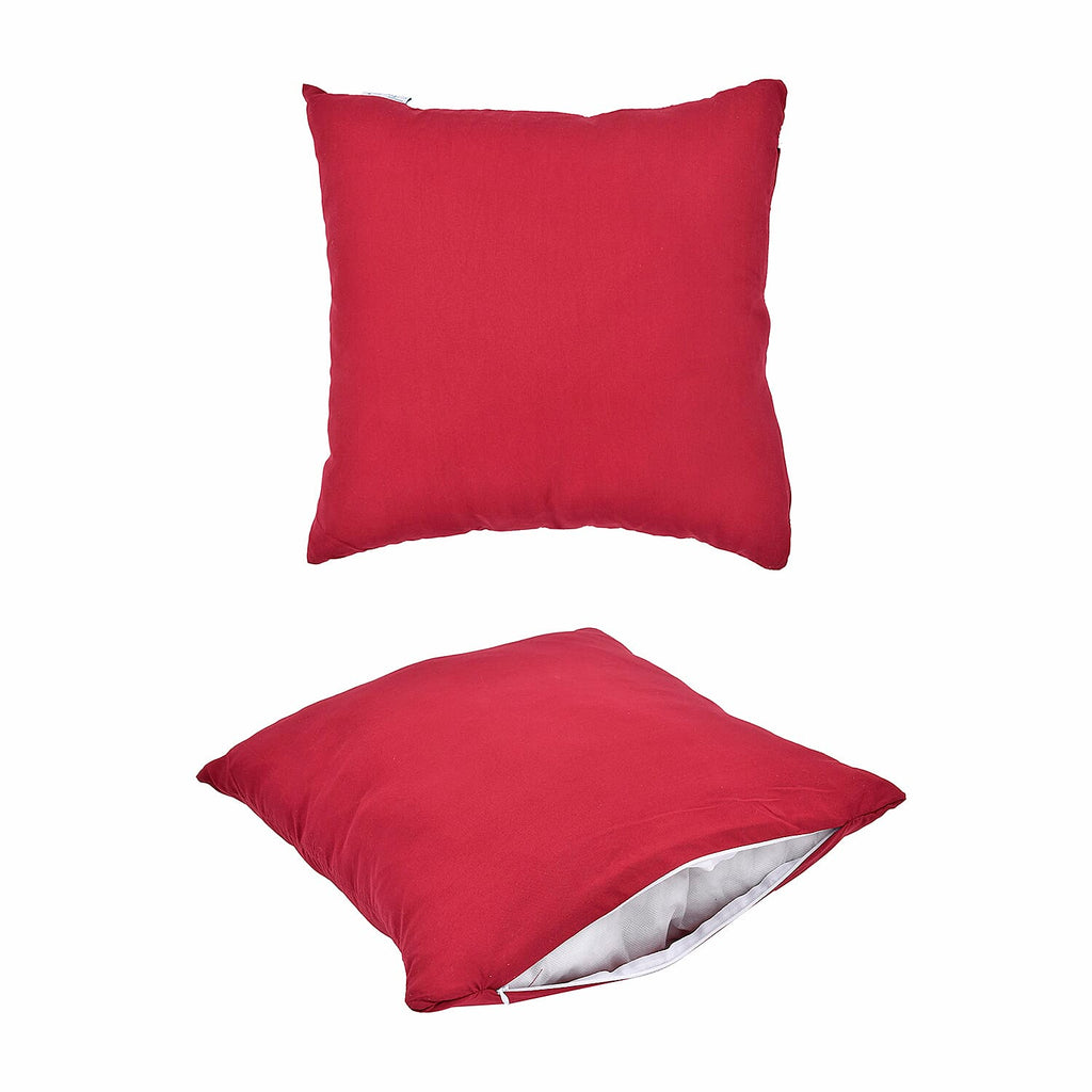 Luxury Deluxe 6 Piece Set- Comforter, Fitted Sheet, 2 Pillow Cases, Cushion Cover and Bolster Cushion Cover - Red Double
