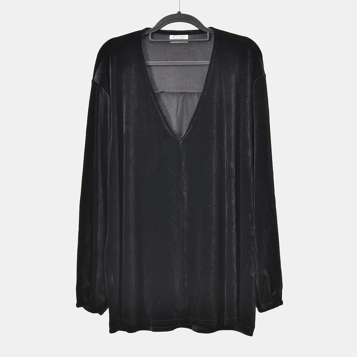 Luxury Velvet V-Neck Blouse (One Size) - Black 7598980 5