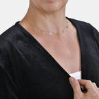 Luxury Velvet V-Neck Blouse (One Size) - Black