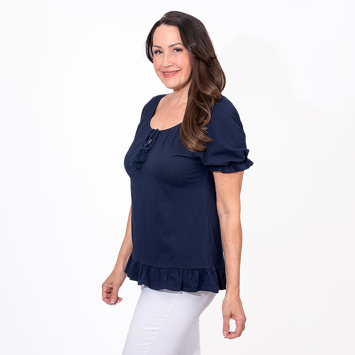 MAISON Cotton Gypsey Top - Navy V32700997 5
