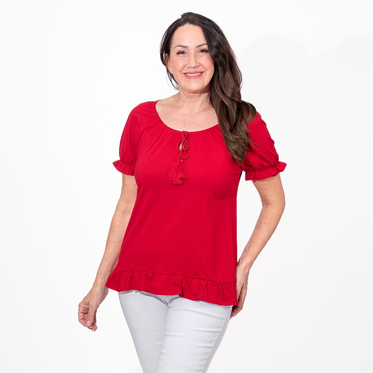 MAISON Cotton Gypsey Top - Red 7755815 0