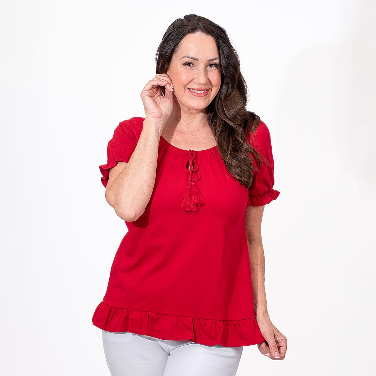 MAISON Cotton Gypsey Top - Red 7755815 2